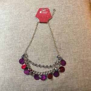 Charming Charlie Magenta and Lavender Necklace